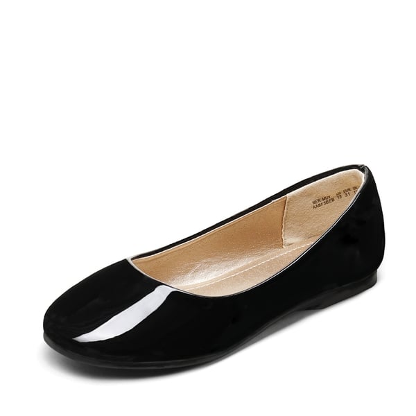Girl's Slip on Ballerina Flats - BLACK PAT -  0